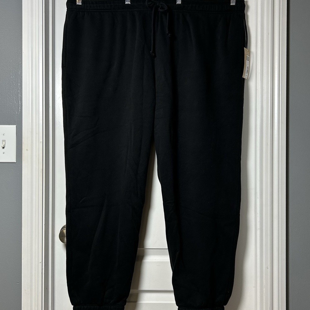 Eddie Bauer Black Vintage Soft Drawstring Jogger Sweatpants‎ Athleisure Style